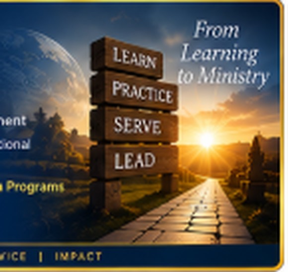 Ministry pathway representing learning, practice, service and leadership